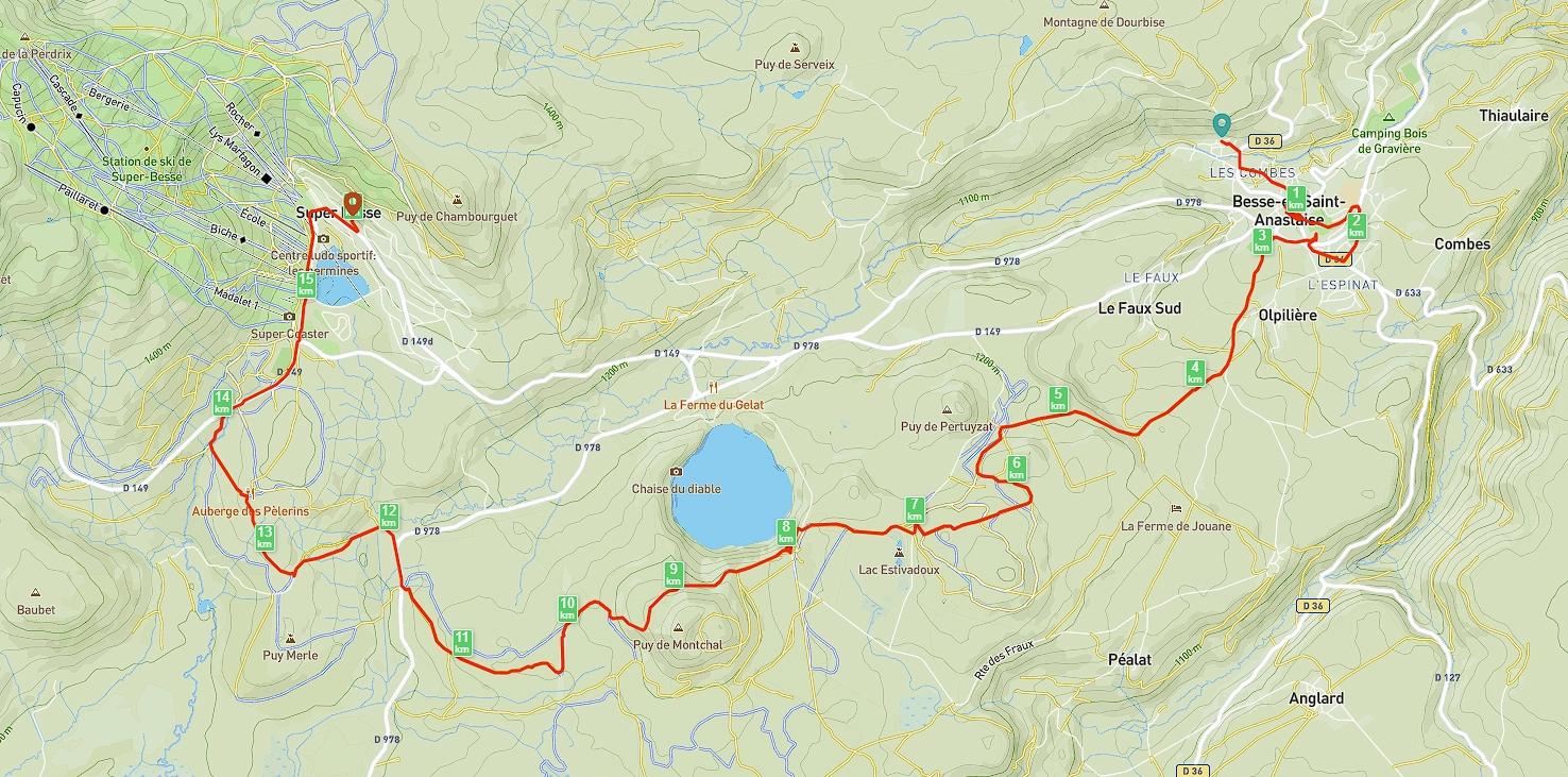 Carte du parcours - jour 6